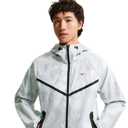 Men's - Nike Drifit Tech Woven FZ Windrunner Jacket AOP - Pure Platinum/Black