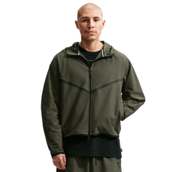 Men's - Nike Tech Shori Knit Full-Zip Jacket - Black/Cargo Khaki