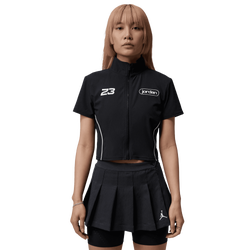 Women's - Jordan BRK Short Sleeve Full-Zip Graphic Top - White/Black