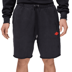 Men's - Jordan Air Rare Fleece Shorts - Black/Chili Red