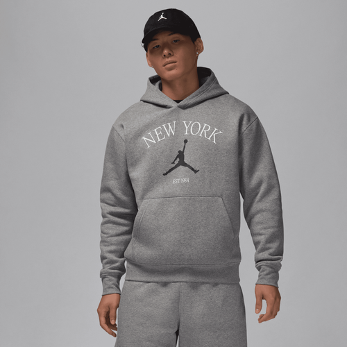 

Jordan Mens Jordan NY City HBR Pullover Hoodie - Mens Carbon Heather Size L