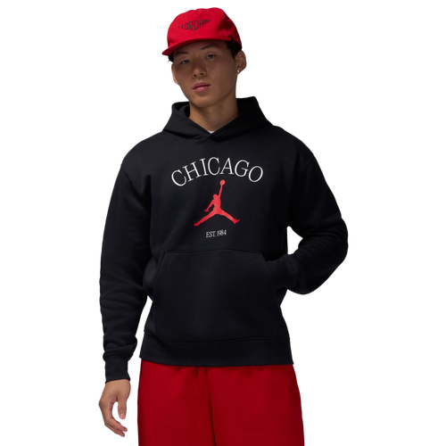 

Jordan Mens Jordan Chicago City HBR Pullover Hoodie - Mens Black Size M