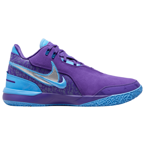 Shop Nike Mens  Zoom Lebron Nxxt Gen Amped In Silver/blue/purple