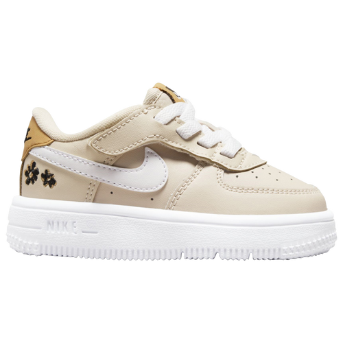 

Nike Girls Nike Air Force 1 Low EasyOn - Girls' Toddler Basketball Shoes Beige/White/Black Size 2.0