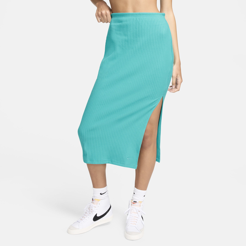 Shop Nike Womens  Chill Knit Rib Skirt In Dusty Cactus/dusty Cactus