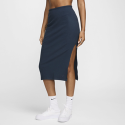Women's - Nike Chill Knit Rib Skirt - Armory Navy/Armory Navy