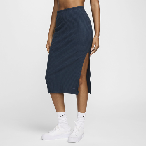 

Nike Womens Nike Chill Knit Rib Skirt - Womens Armory Navy/Armory Navy Size S