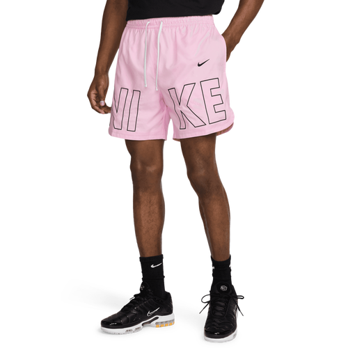 Nike Mens  Woven Monogram Flow Shorts In Pink Foam/black