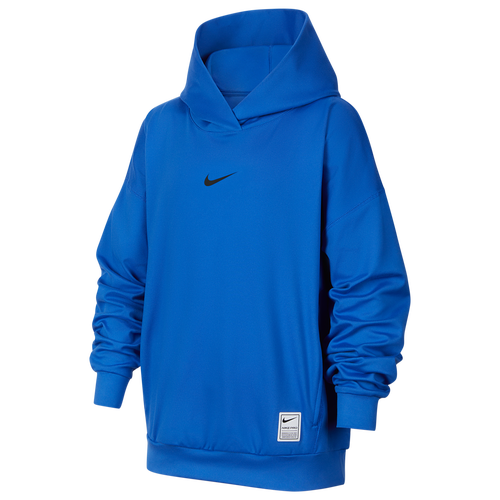 BOYS - Nike Pro DriFit Fleece Pullover Hoodie - Black/Game Royal