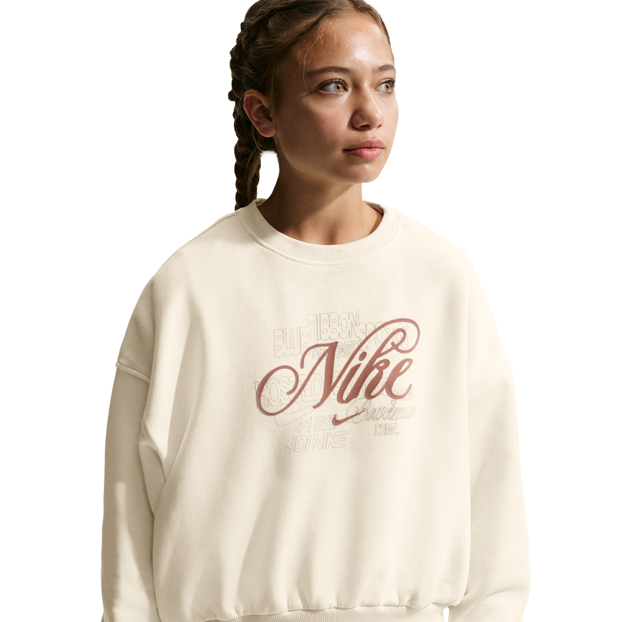 Nike NSW Club Fleece Boxy Crew GFX | Foot Locker