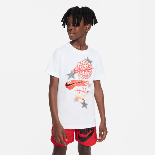 

Boys Nike Nike NSW Short Sleeve Electric High T-Shirt - Boys' Grade School White/Red Size L