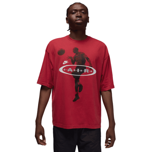 Jordan Mens Brooklyn 2Air Reissue Short Sleeve Crew - - Red / Black