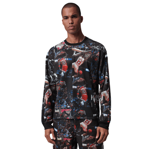 MENS - Jordan Flight AOP Long Sleeve Jersey - Black/Sail