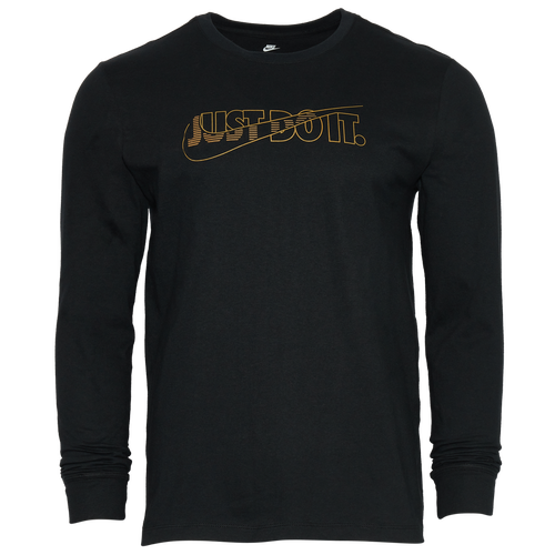 

Nike Foil Franch Long Sleeve T-Shirt - Mens Black/Gold Size M
