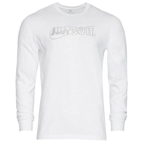 

Nike Mens Nike Foil Franch Long Sleeve T-Shirt - Mens White/Silver Size S