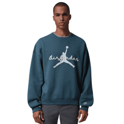 Men's - Jordan Brooklyn AJ6 Fleece Crew - Squadron Blue/Aura