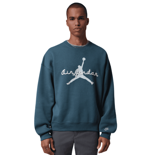  - Jordan Brooklyn AJ6 Fleece Crew - Squadron Blue/Aura