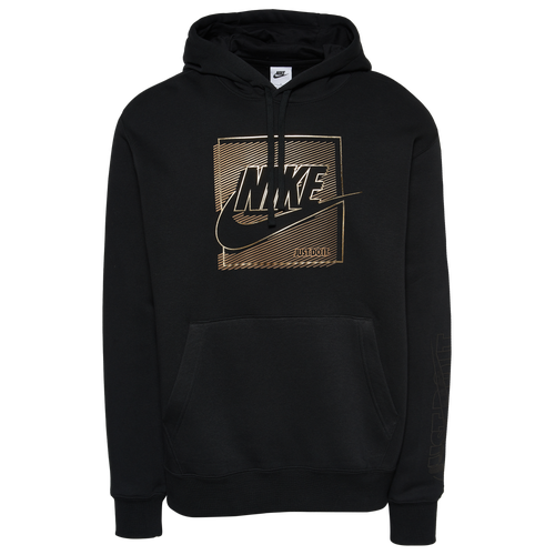 Nike Mens Foil Hoodie In Black gold ModeSens