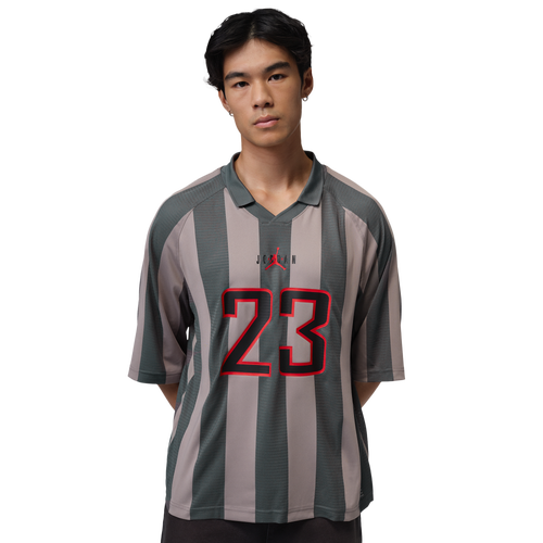 MENS - Jordan Brooklyn Terrace Short Sleeve Top - Enigma Stone/University Red Iron Grey