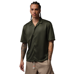 Men's - Jordan Brooklyn Festival Button Down Top - Black/Cargo Khaki
