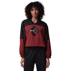 Women's - Jordan Brooklyn Woven Long Sleeve Graphic T-Shirt - Chile Red/Black