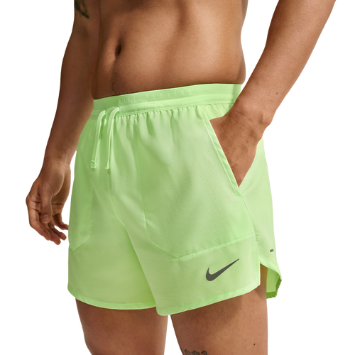 Nike Mens Dri-FIT Stride 5in Brief-Lined Shorts - - Lime Blast / Reflective Silver
