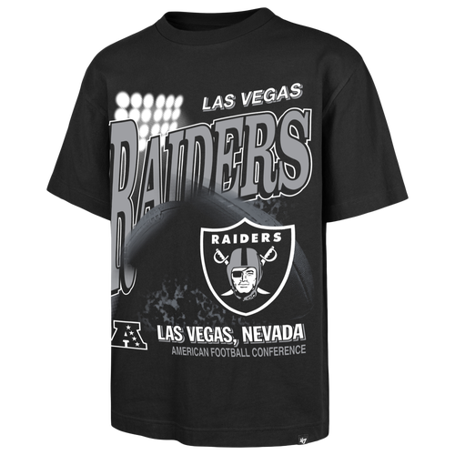 47 Brand Mens NFL Las Vegas Raiders Hometown Lights T-Shirt - - Black Size XXL