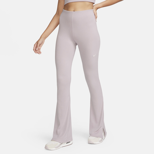 

Nike Womens Nike Chill Knit Rib Flared Leggings - Womens Sail/Platinum Violet Size XS