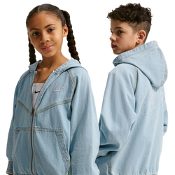 Boys' Grade School - Nike NSW WR Denim Full Zip Jacket - 