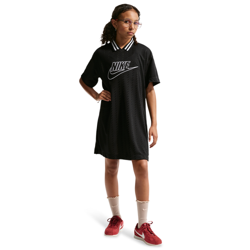 Nike NSW CLN Short Sleeve Jersey Dress - Nike Black/White