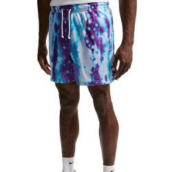 Men's - Nike Dri-FIT 5 Inch Mesh Print Shorts - Football Grey/Pale Ivory