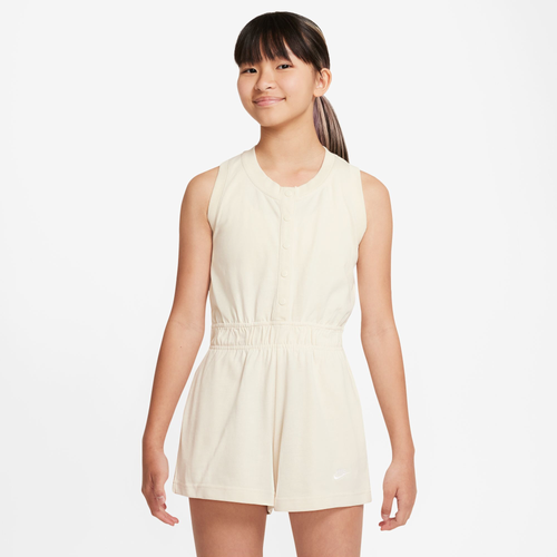 

Girls Nike Nike Romper Jersey Solid - Girls' Grade School Coconut Milk/White Size XL