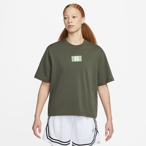 Nike Womens  Sabrina Boxy T-shirt In Khaki