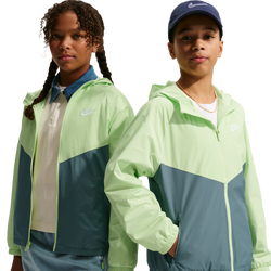 Boys' Grade School - Nike Windrunner Hooded Jacket - Lt Liquid Lime/Mineral Slate/White