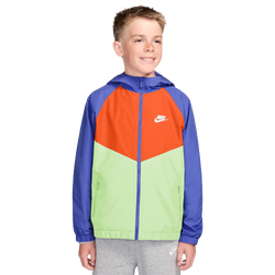Boys' Grade School - Nike Windrunner Hooded Jacket - Sapphire/Volt/Orange