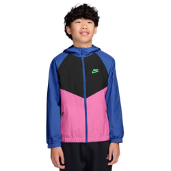 Boys' Grade School - Nike Windrunner Hooded Jacket - Game Royal/Playful Pink/Black