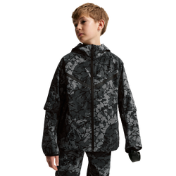 Boys' Grade School - Nike NSW Tech Woven AOP Full Zip - Black/Black