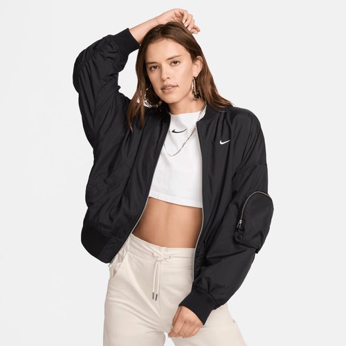WOMENS - Nike Essential OS Bomber Jacket - Black/White
