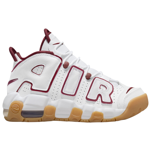 

Boys Nike Nike Air More Uptempo - Boys' Grade School Basketball Shoe White/Gum Lt Brown/Team Red Size 04.0