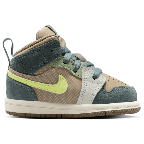 BOYS - Jordan AJ 1 Mid SE Uni - Khaki/Light Lemon Twist Hasta