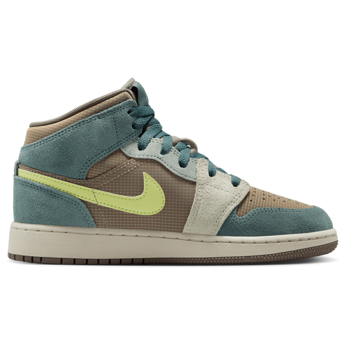 BOYS - Jordan AJ 1 Mid SE Uni - Khaki/Light Lemon Twist Hasta