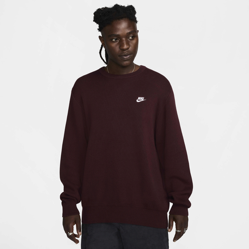 

Nike Mens Nike Club Crew Sweater - Mens Burgundy Crush/White Size S