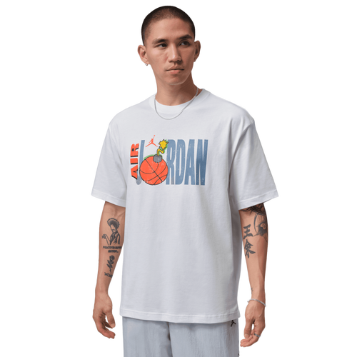 MENS - Jordan NC Cartoon Graphic Short Sleeve Crew - White/Blue