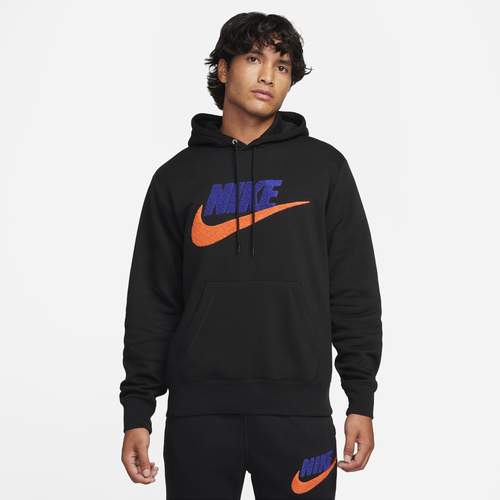 Shop Nike Mens  Club Basketball Chnl Ftra Pullover In Black/black