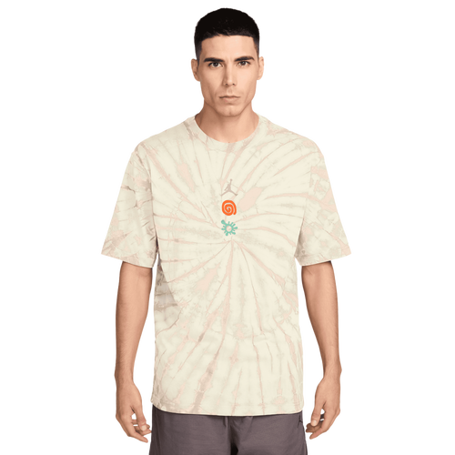  - Jordan Brooklyn Tie Dye Festival Short Sleeve Crew - Sail/Brown