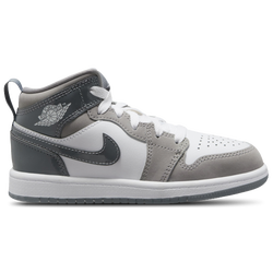 Boys' Preschool - Jordan AJ 1 Mid SE  - White/Cool Grey/Medium Grey