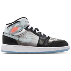 Boys' Grade School - Jordan AJ 1 Mid SS - Black/Ice Blue