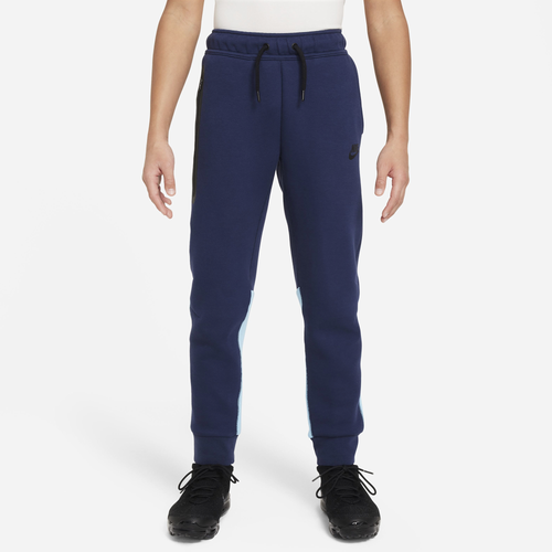 

Nike Boys Nike NSW Tech Fleece Pants - Boys' Grade School Midnight Navy/Aquarius Blue Size XL