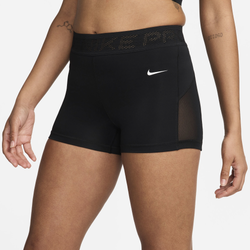 Women's - Nike Dri-FIT Medium Rise 3" Mesh Shorts - White/Black