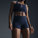 Nike Dri-FIT Medium Rise 3" Mesh Shorts - Women's White/Armory Navy